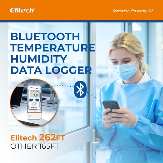 Elitech Bluetooth Temperature Humidity Data Logger FDA Standards, - Image 3