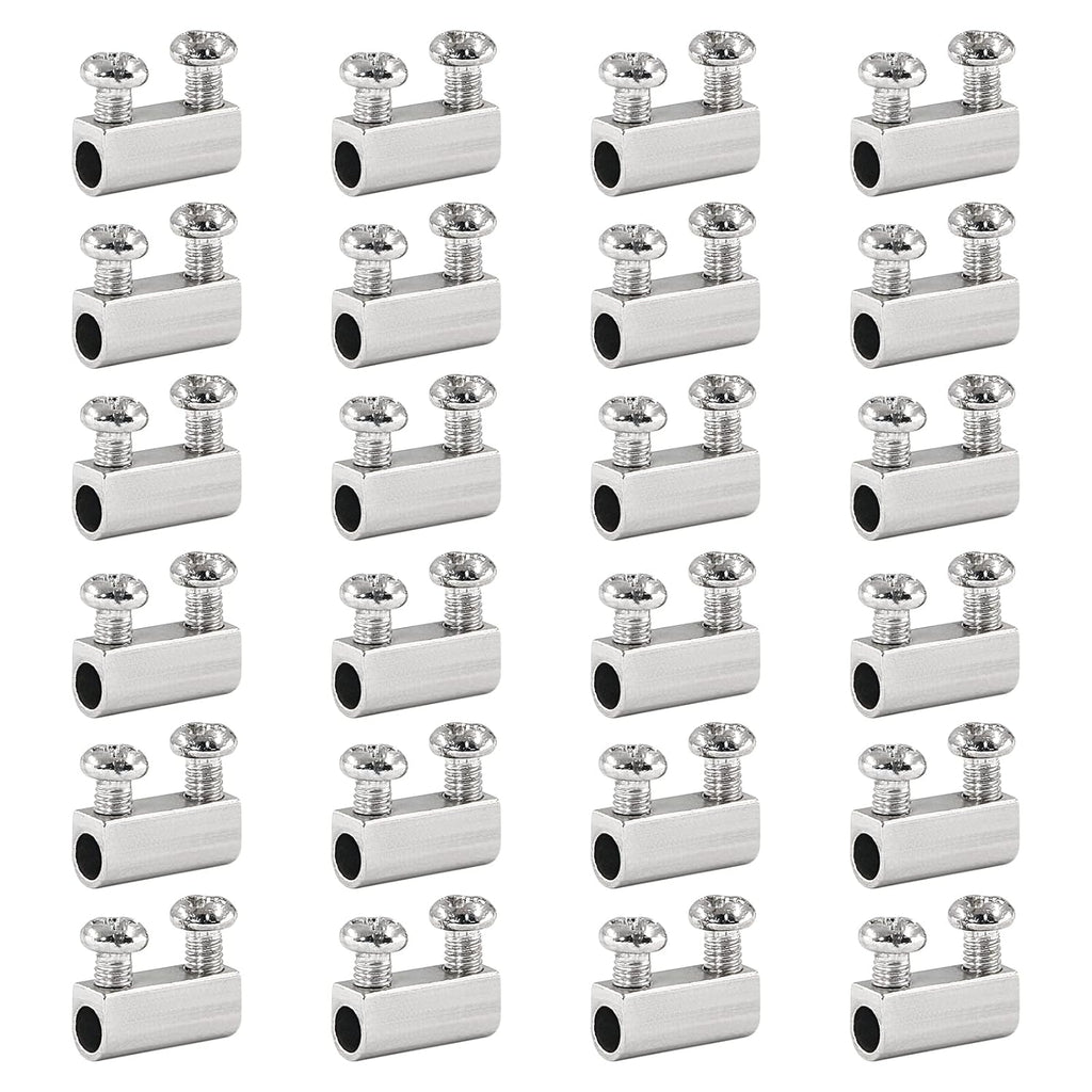 Biaungdo 24 Pcs Stainless Steel Wire Rope Cable Clamp, Adjustable New Upgrade Double Hole Wire Rope Clamp Fastener