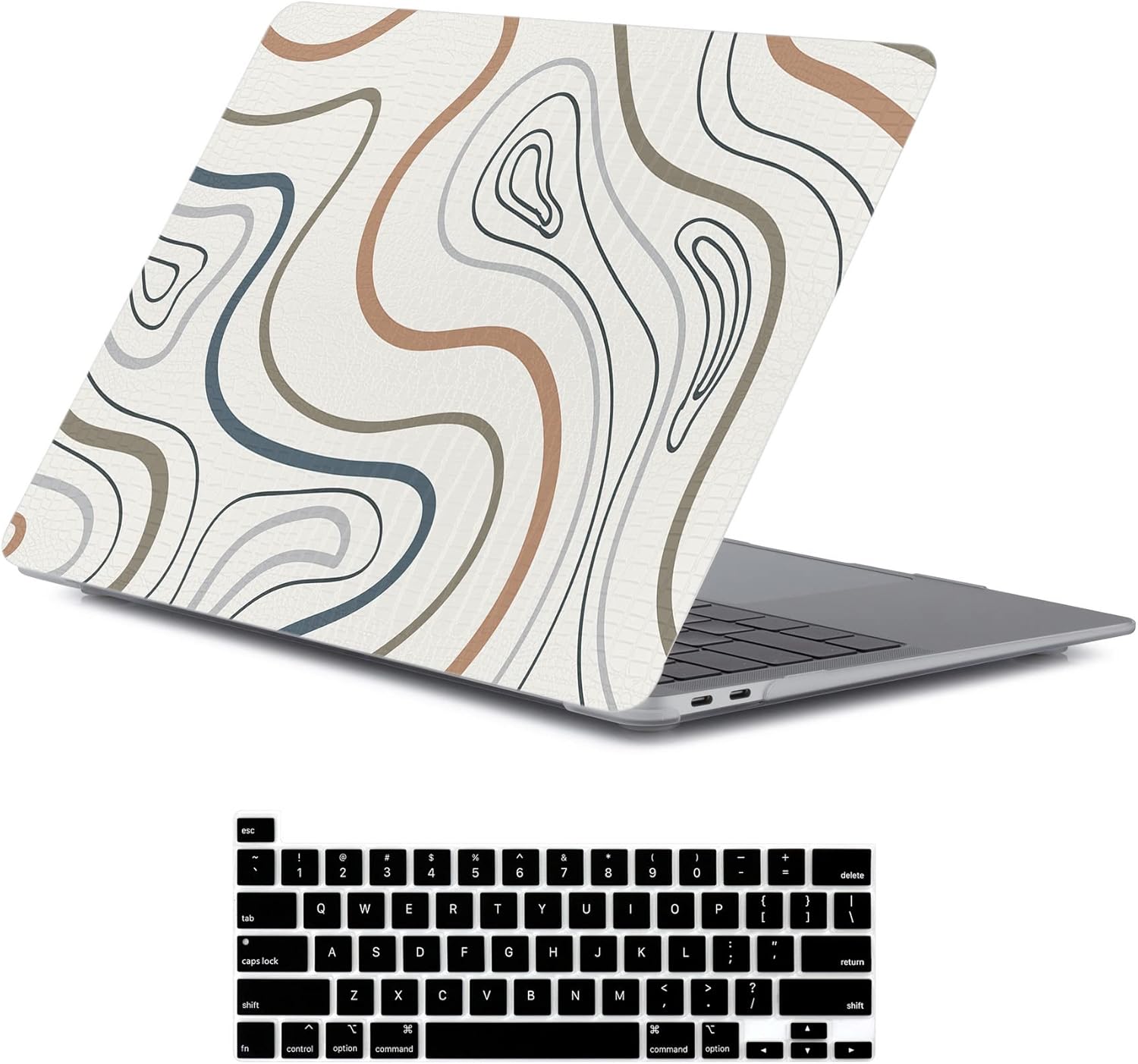 LanBaiLan Compatible for MacBook Pro 13 inch with Touch Bar 2022 2021 2020 2019 2018 2017 2016,M1 M2 A2338 A2289 A2251 A2159 A1989 A1706 A1708 Laptop Hardshell Case & Keyboard Cover, Aesthetics Line