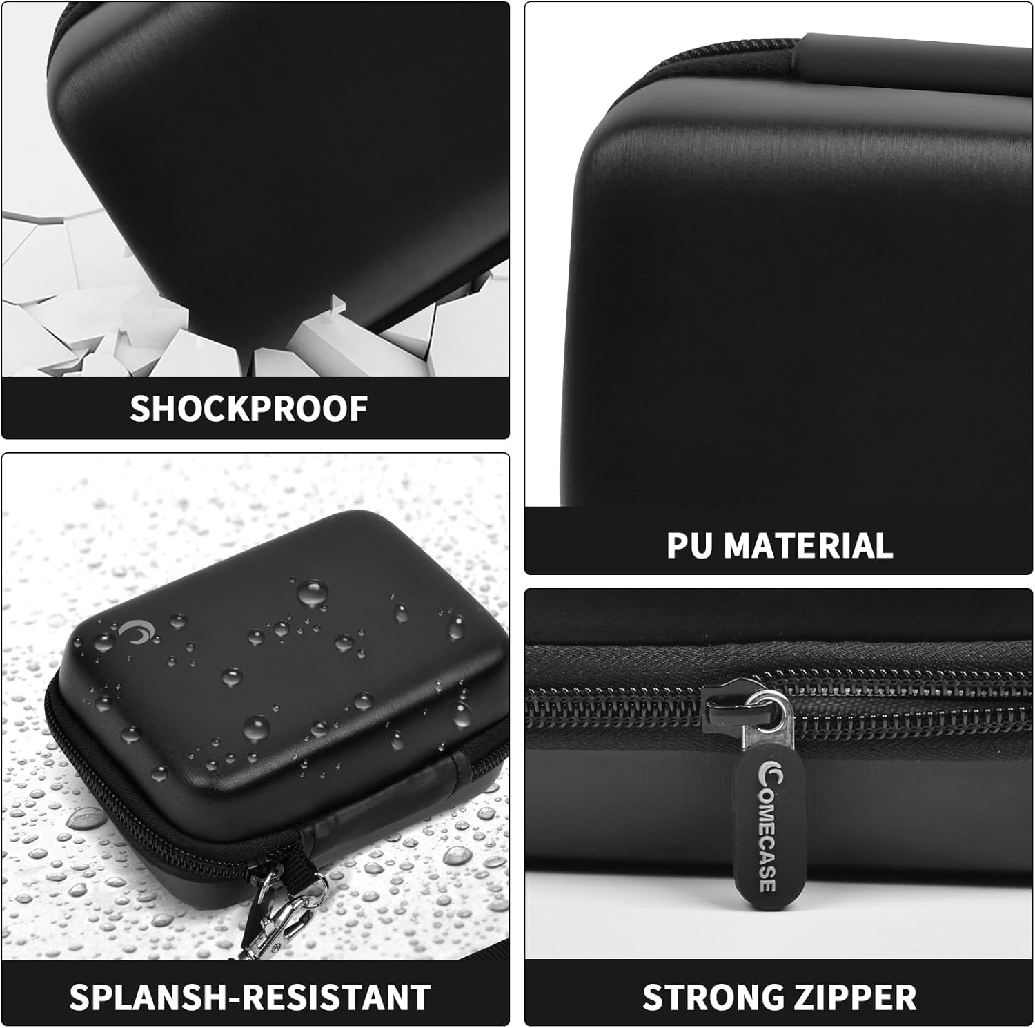 Carrying & Protective Case for Digital Camera, AbergBest 21 Mega Pixels 2.7" LCD Rechargeable HD/Kodak Pixpro/Canon PowerShot ELPH 180/190 / Sony DSCW800 / DSCW830 Cameras for Travel - Black