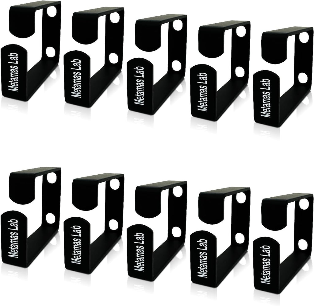10 Pack Metallic 1U D Ring Cable Manager Ring Network Rack Cable Management Ring Cable Management Hook for Network Patch Cables, Fiber Optic, Power Cords - Made in Taiwan