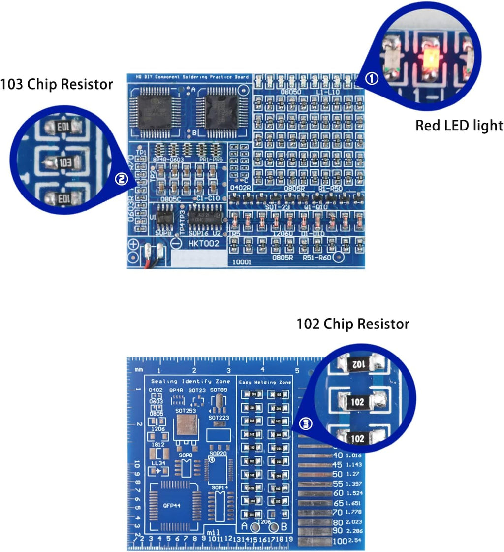 Soldering Practice Kit DIY Senior Two-sided SMD 1-row Red Flash LED Plug-in Circuit Kit Learn Soldering Kit For Beginners