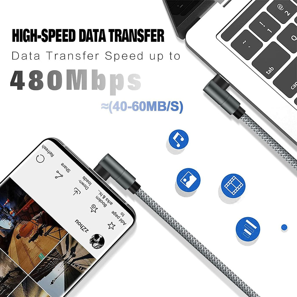 USB C to Lightning Cable 10FT MFi Certified 90 Degree iPhone Fast Charger Nylon Braided Extra Long Charging Cord Compatible with iPhone 14/13/13 Pro Max/13 Mini/12/11/XS/XR/8/iPad 8th