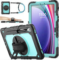 SEYMAC stock Case for Samsung Galaxy Tab S10 FE / S9 / S9 FE 5G Tablet Case Protective with Screen Protector, Pencil Holder, 360 Rotate Stand, Hand Strap, Shoulder Strap, SkyBlue1