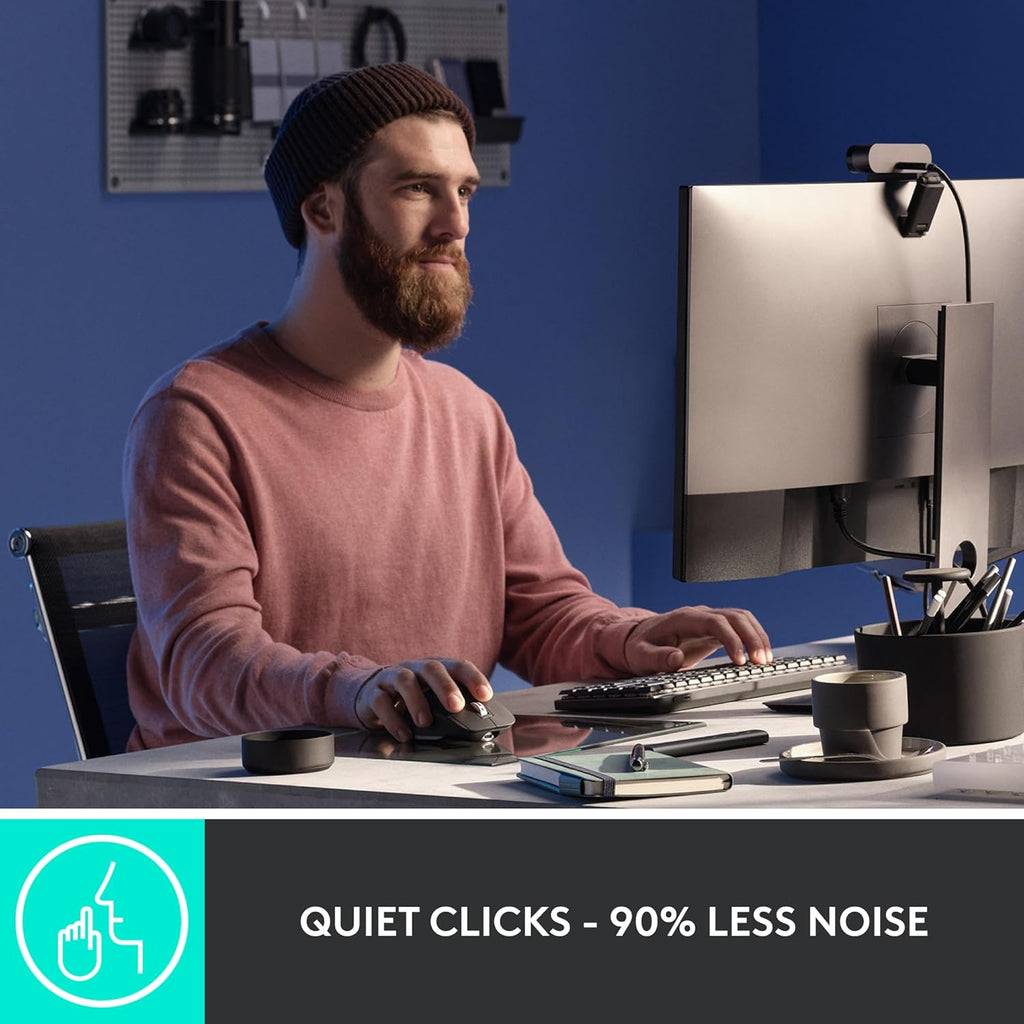 Logitech MX Master 3S Wireless Mouse Standard Edition with Logi Bolt USB Receiver, Ultra-fast Scrolling, Ergo, 8K DPI, Track on Glass, Quiet Clicks, USB-C, Bluetooth, Windows, Linux, Chrome - Graphite