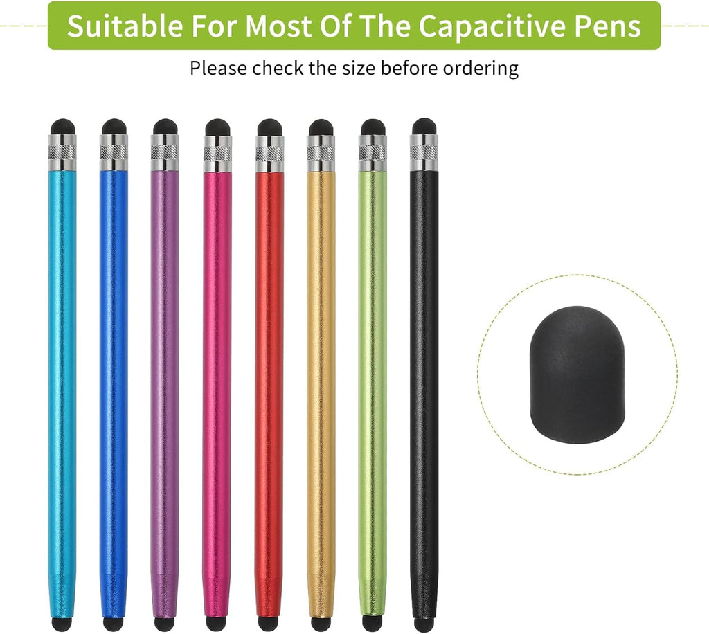 MECCANIXITY 60Pcs Replacement Stylus Pen Tips 5.5mm Conductive Capacitive Touch Screen Pens Tips Silicone Rubber, Black