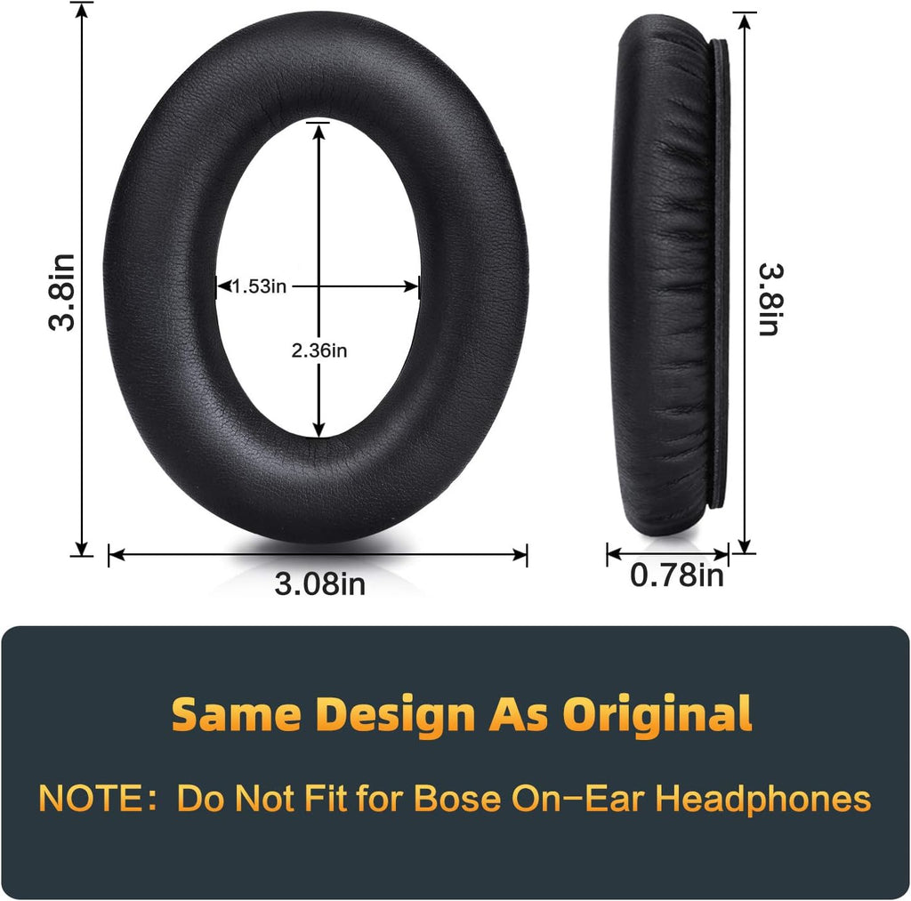 Premium Replacement Ear Pads for Bose QC35 & QC35ii Headphones Made by GEVO- Comfortable Adaptive Memory Foam and Extra Durable - Fits QuietComfort 35 & 35ii / SoundLink 1&2 AE（Over-Ear） (Black)