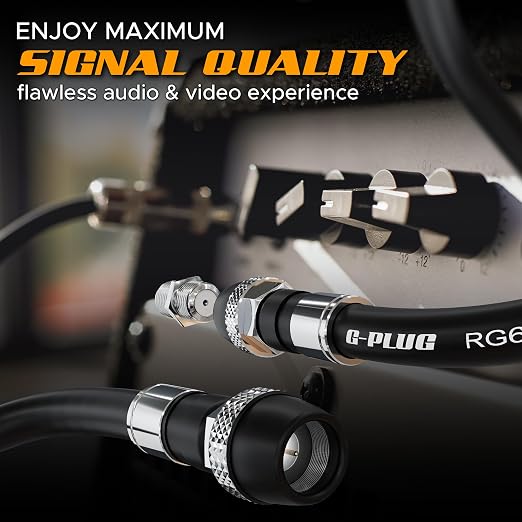 G-PLUG RG6 Coaxial Cable 15FT – Triple Shielded, Waterproof, 75 Ohm - Image 7