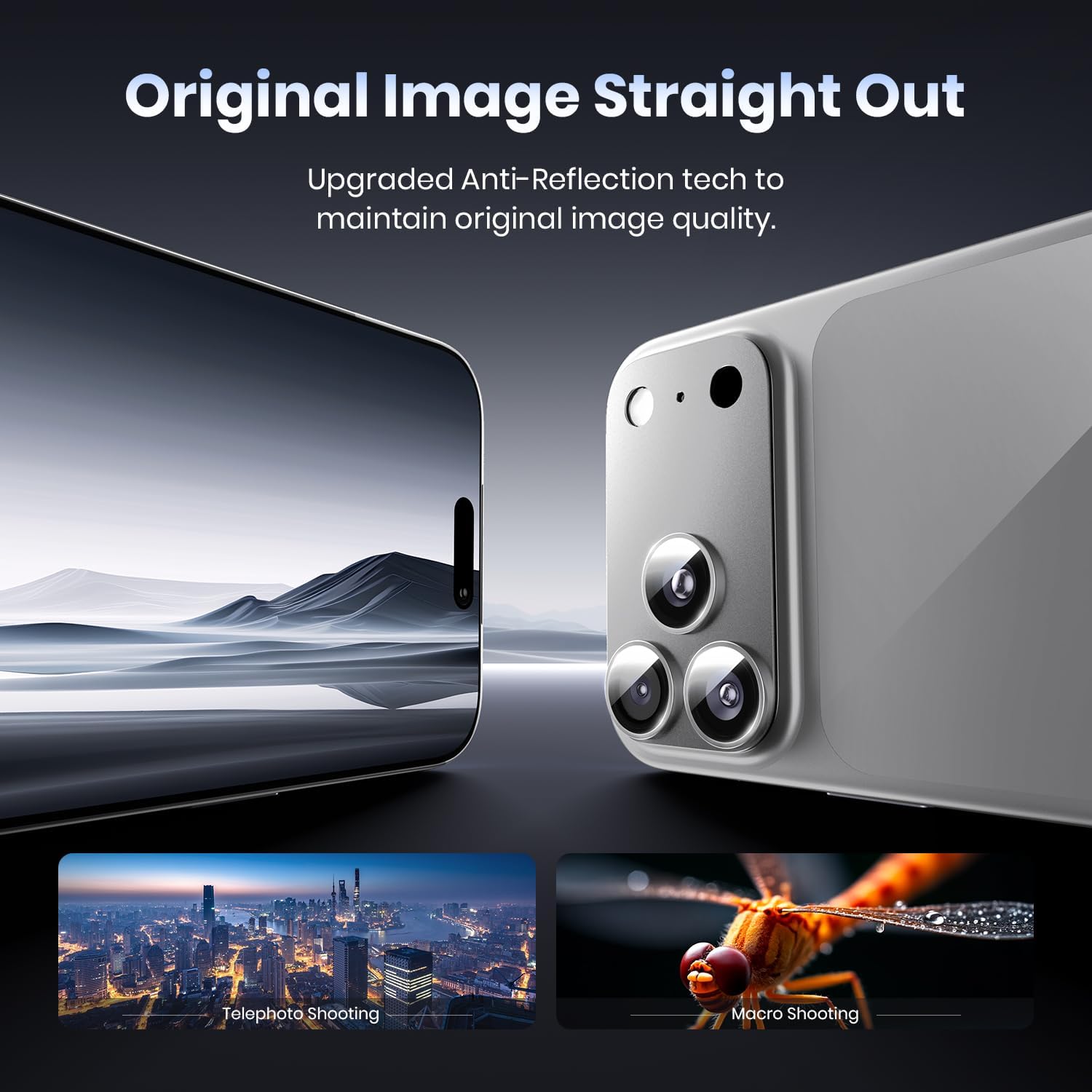 Hoerrye for iPhone 17 Pro Camera Lens Protector - [12FT Shatterproof Military Grade] [Strong Adsorption] Metal Top 9H+ Tempered Glass Camera Screen Full Protective Cover Case Friendly,Silver