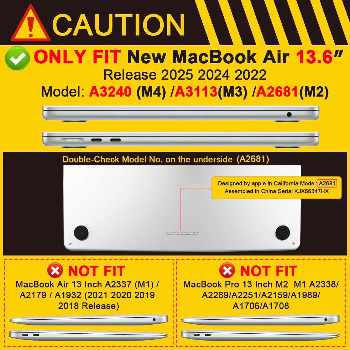 Batianda Case for New MacBook Air 13 inch 2025 M4 Chip 2024 2022 Release A3240 A3113 A2681 Model,Honeycomb Heavy Duty Protective Hard Shell with TPU Bumper Fold Kickstand & Keyboard Cover, Grey