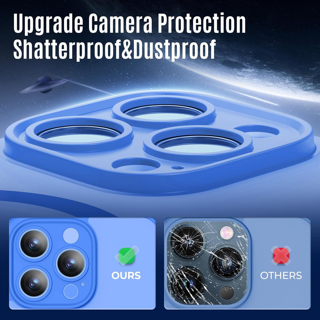 Designed for iPhone 12 Pro Max Case, Compatible with MagSafe, with Privacy Screen Protectors X2, [Camera Protection] [15FT Military Drop Protection] Shockproof Phone Case, 6.7", Blue