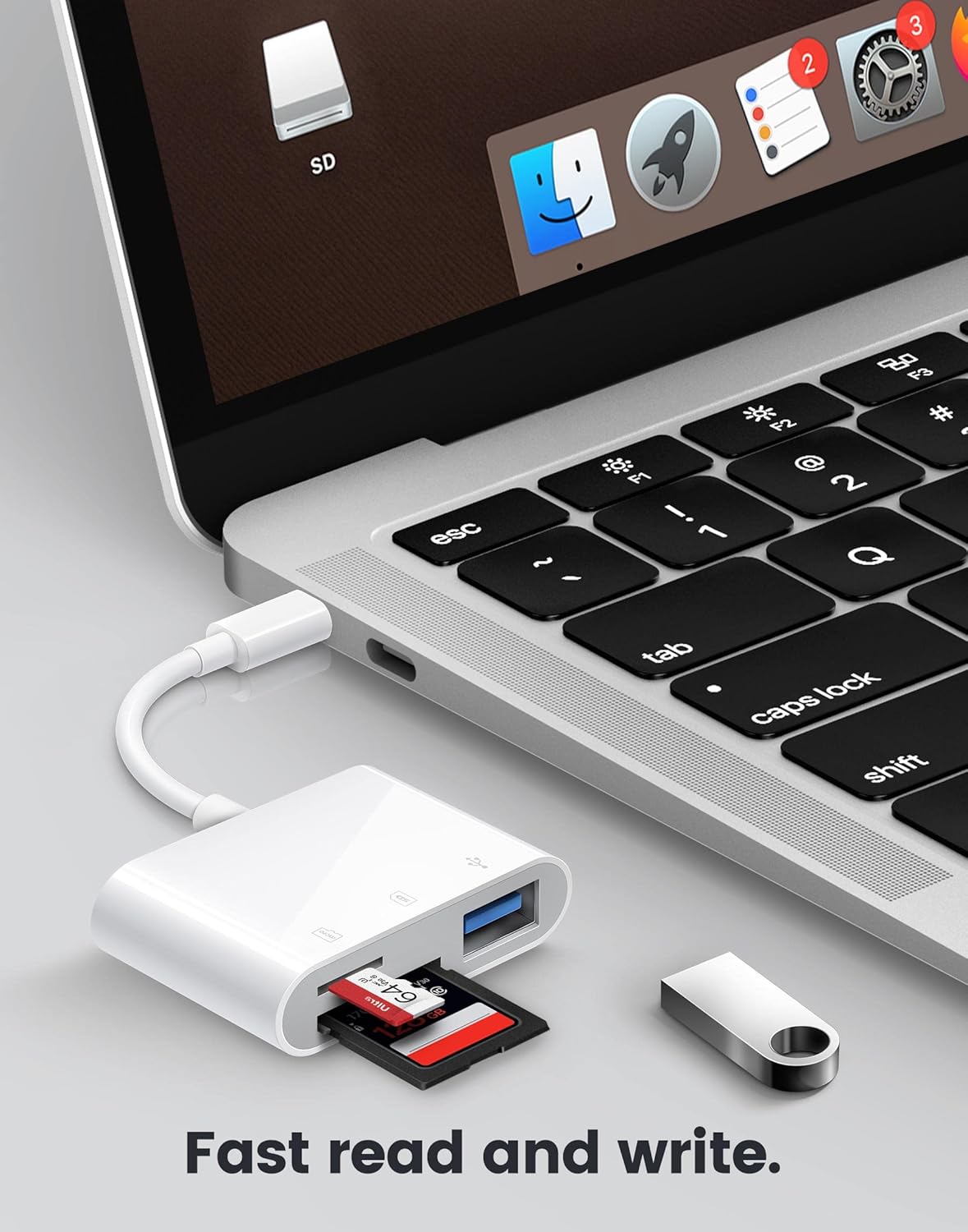 USB C SD Card Reader, Oyuiasle USB C to SD Card for iPhone 15 16/iPad/Mac/Laptop, USB-C/Type C Memory Card Adapter for iMac, iPad Pro Air Mini, MacBook Pro Air,Galaxy,MicroSD/SD