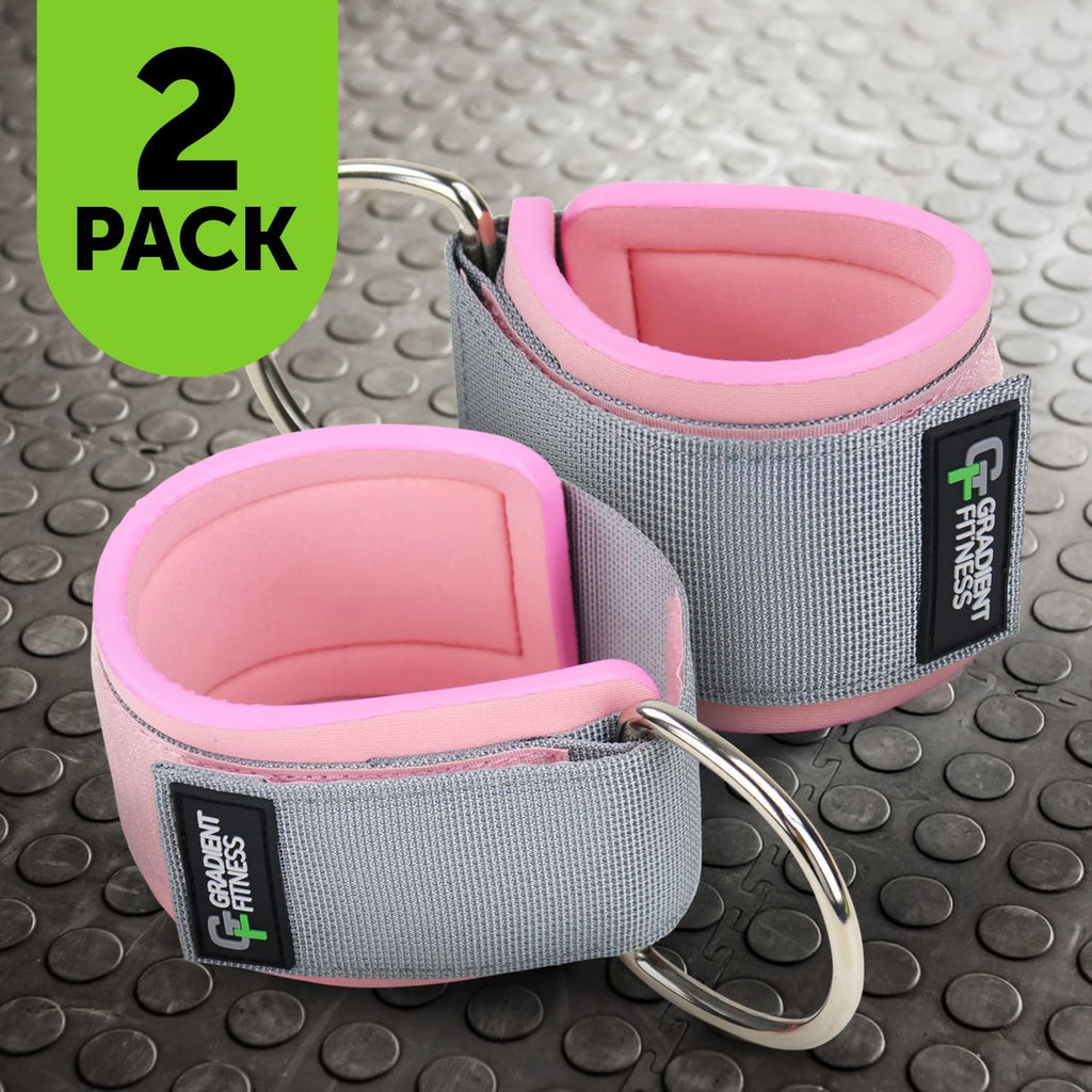 Gradient Fitness Ankle Straps (2 Pack) | Ankle Strap for Cable Machine, Ankle Bands for Working Out, Cable Ankle Strap