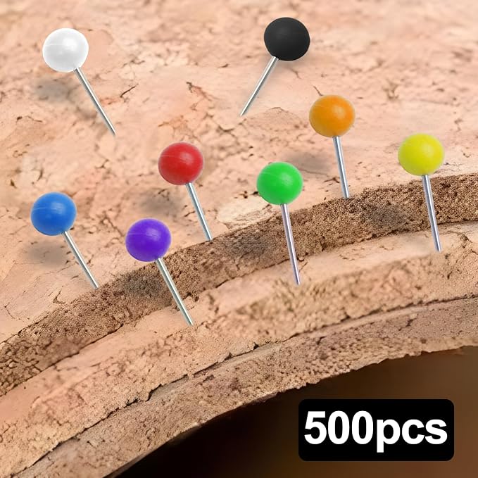 500Pcs White Map Pins, 1/8 Inch Map Tacks, Round Ball Head Map Push Pins - Image 5