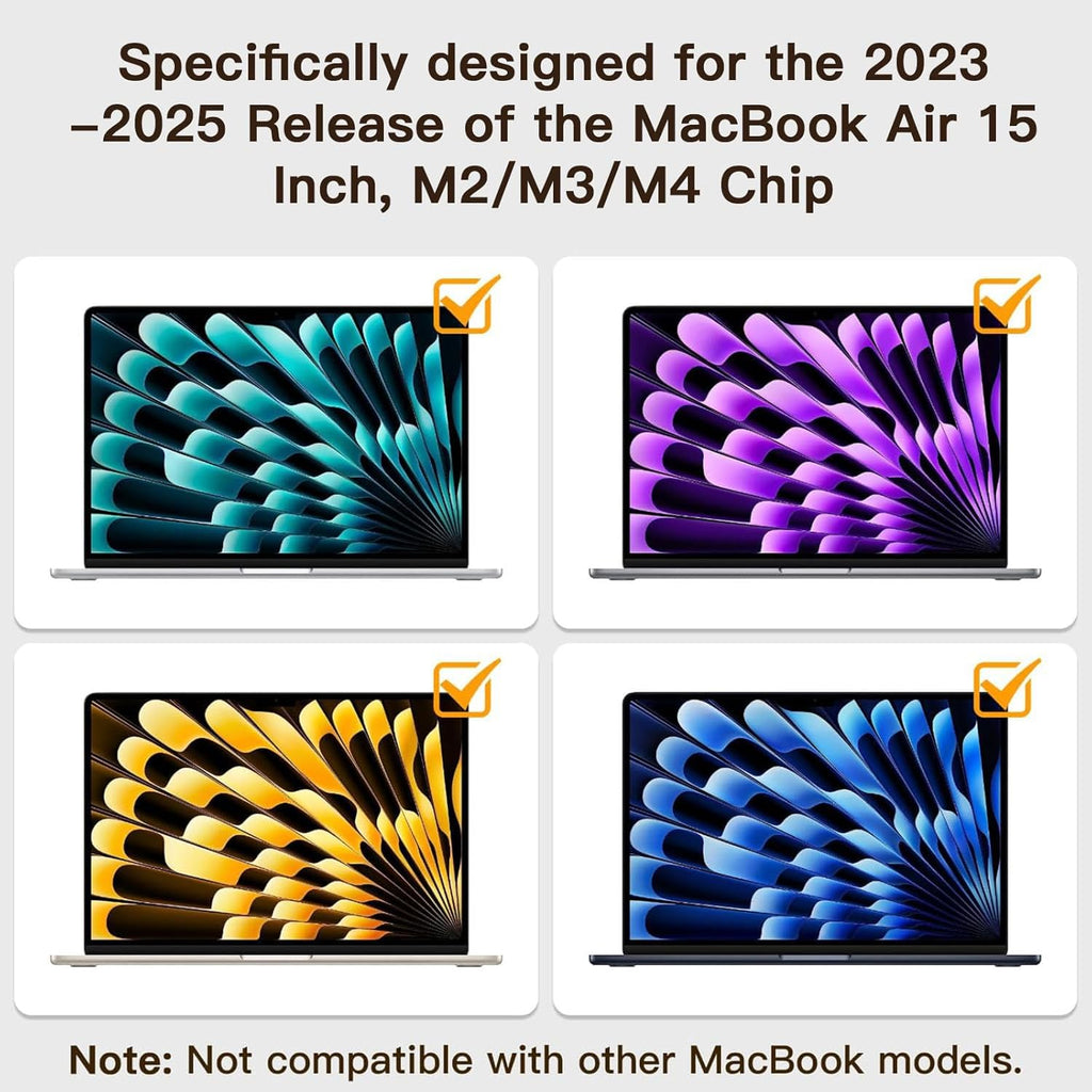 2 Pack Compatible with MacBook Air 15 Inch Screen Protector (M2, M3, M4), Matte Anti Glare Film Anti Scratch for Mac Air 15.3'' (2023-2025)
