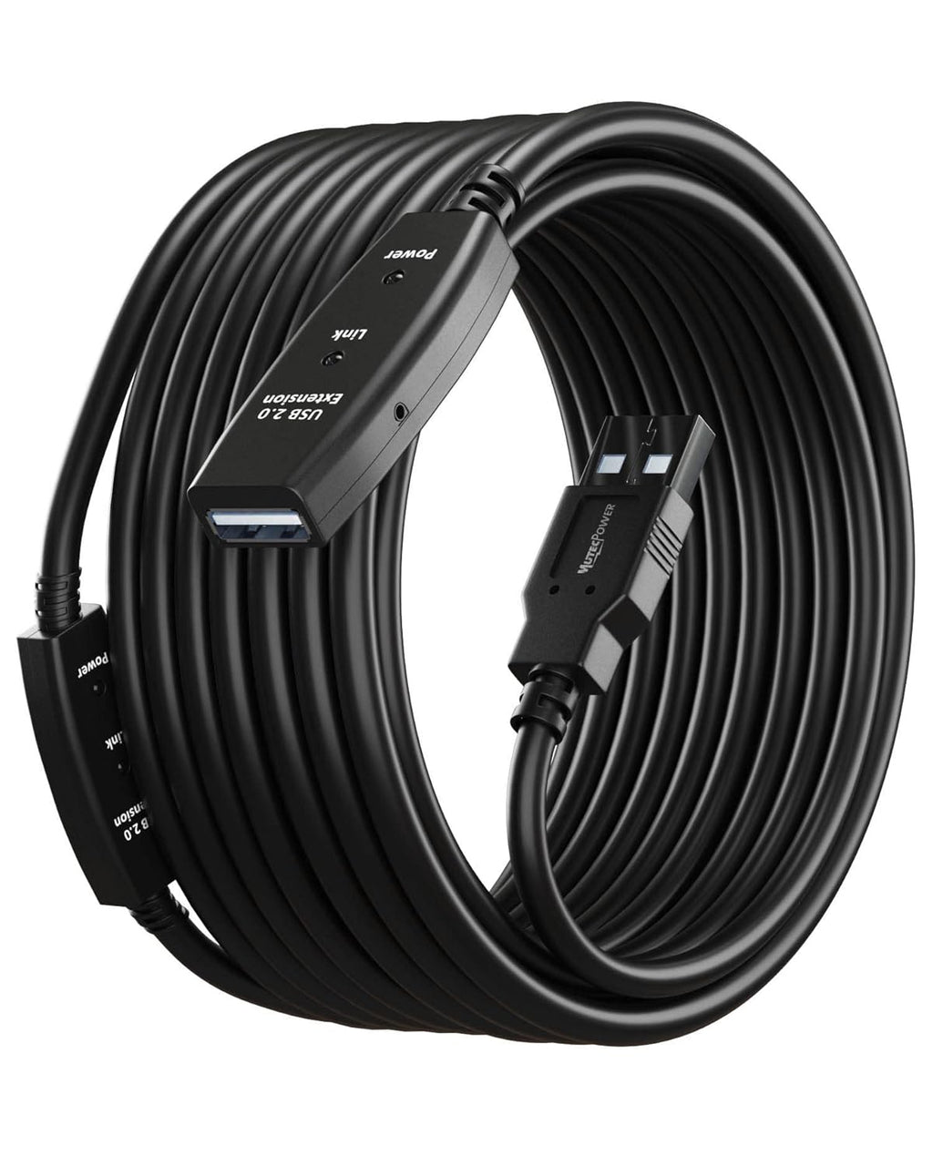 50 Feet Active USB Extension Cable 2.0 Male to Female with 2 Extension chipsets Signal Booster - Active Extension/Repeater Cord 15 Meters / 50 Feet