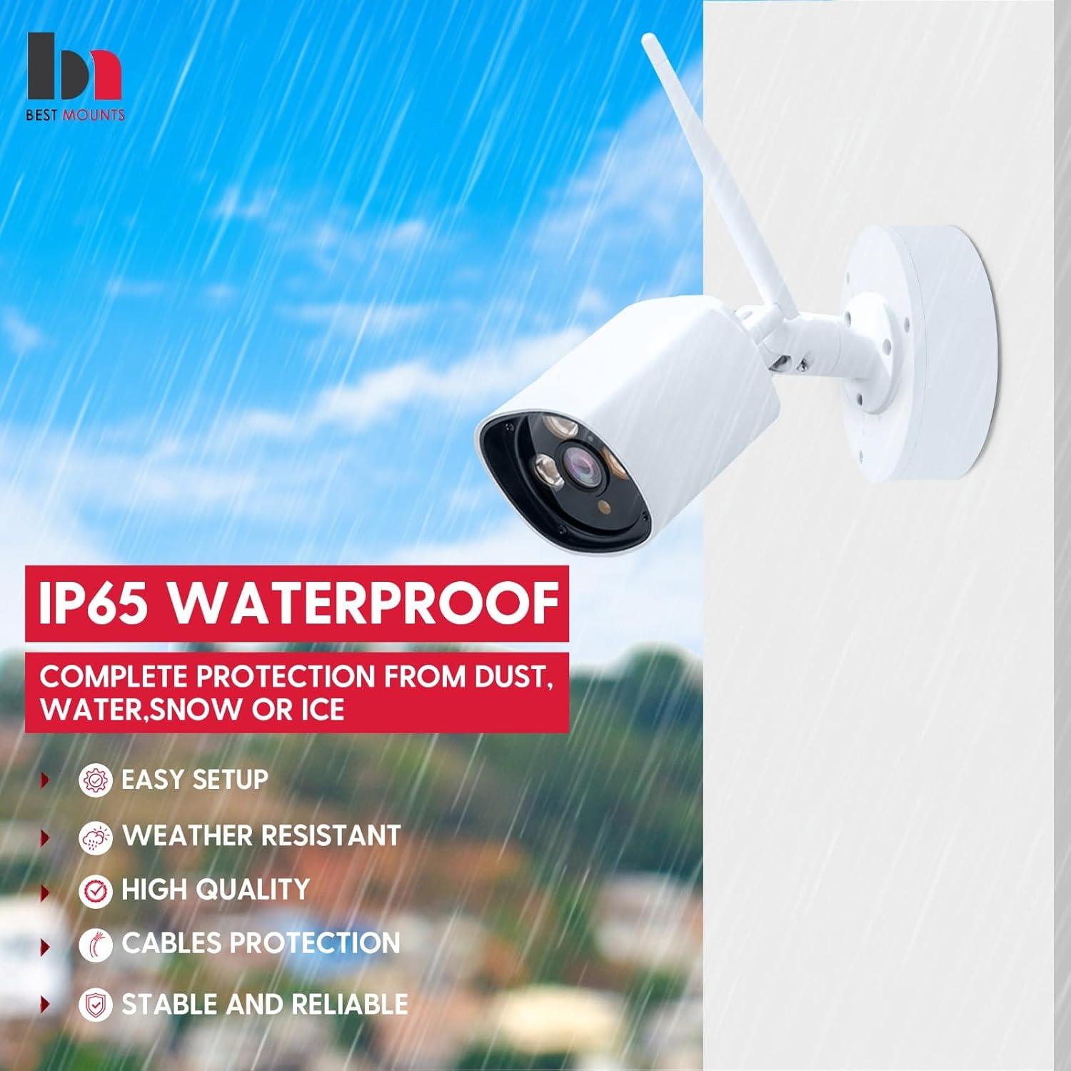 6 PackPFA130-E Security Camera Junction Box-Premium ABS Security Camera Mount Bracket-Waterproof Universal Camera Junction Box for Mounting Surveillance Cameras-Outdoor Security Camera Box