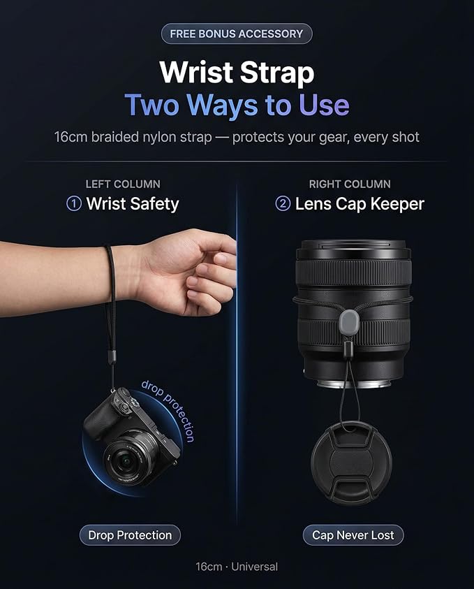 iDaPro Screen Protector for Fujifilm X-T30 Fuji X-T30+ Hand Lanyard, Tempered - Image 5