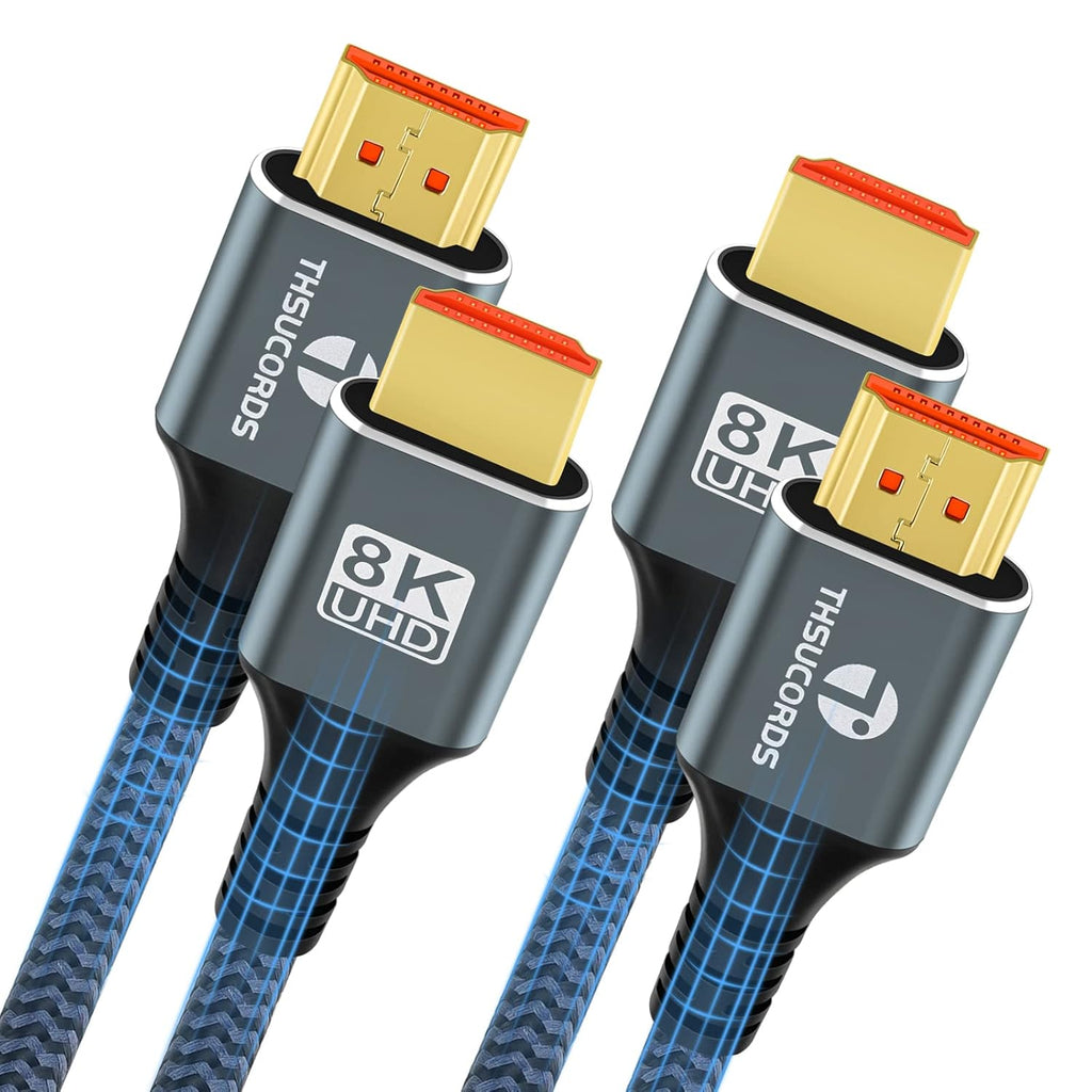 8K 4K HDMI Cable 1.6FT, High Speed Braided HDMI to HDMI 2.1 Cord Supports 8K@60Hz, 4K@120Hz 144Hz 48Gbps Compatible with Roku TV/PS5/HDTV/Blu-ray