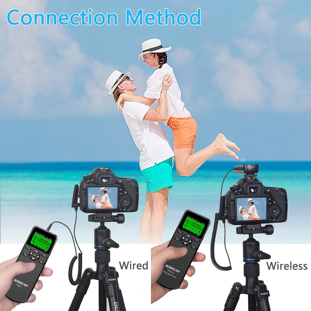 AODELAN Camera Wireless Timer Remote Control with Intervalometer Wired Shutter Release Cable for Panasonic GH5 G1GH1GH2 GH5 G85 GX7 GX8 FZ2500 FZ200 FZ1000 FZ200 FZ150 Cameras and for Olympus Cameras