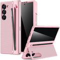 Miimall for Samsung Galaxy Z Fold 6 Case with S Pen Holder Slot [Military Grade Drop][Built-in Privacy Screen & Invisible Kickstand] Slim Thin Protective Phone Case for Galaxy Z Fold 6 5G Cover Pink