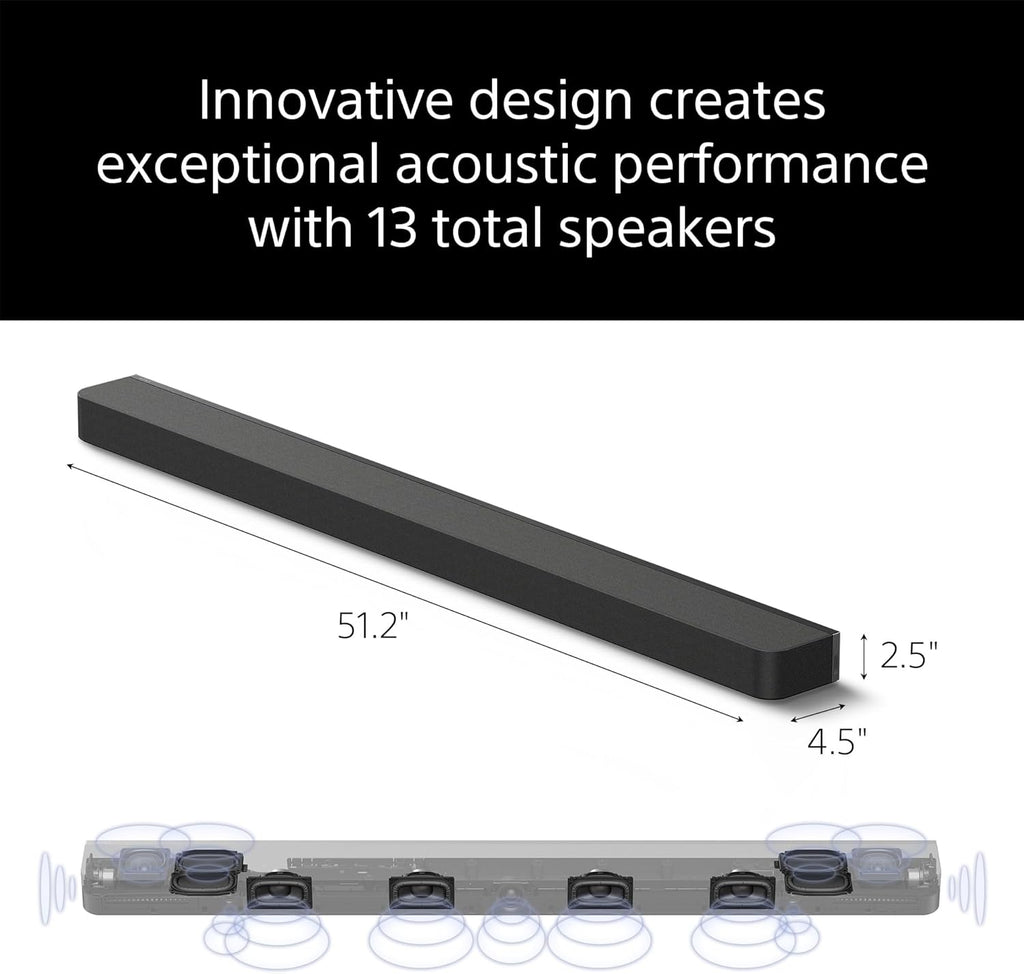 Sony BRAVIA Theater Bar 9 Soundbar with SA-SW3 Wireless Subwoofer and SA-RS8 Wireless Rear Speakers - Complete Home Theater System with 13 Speakers and 360 Spatial Sound