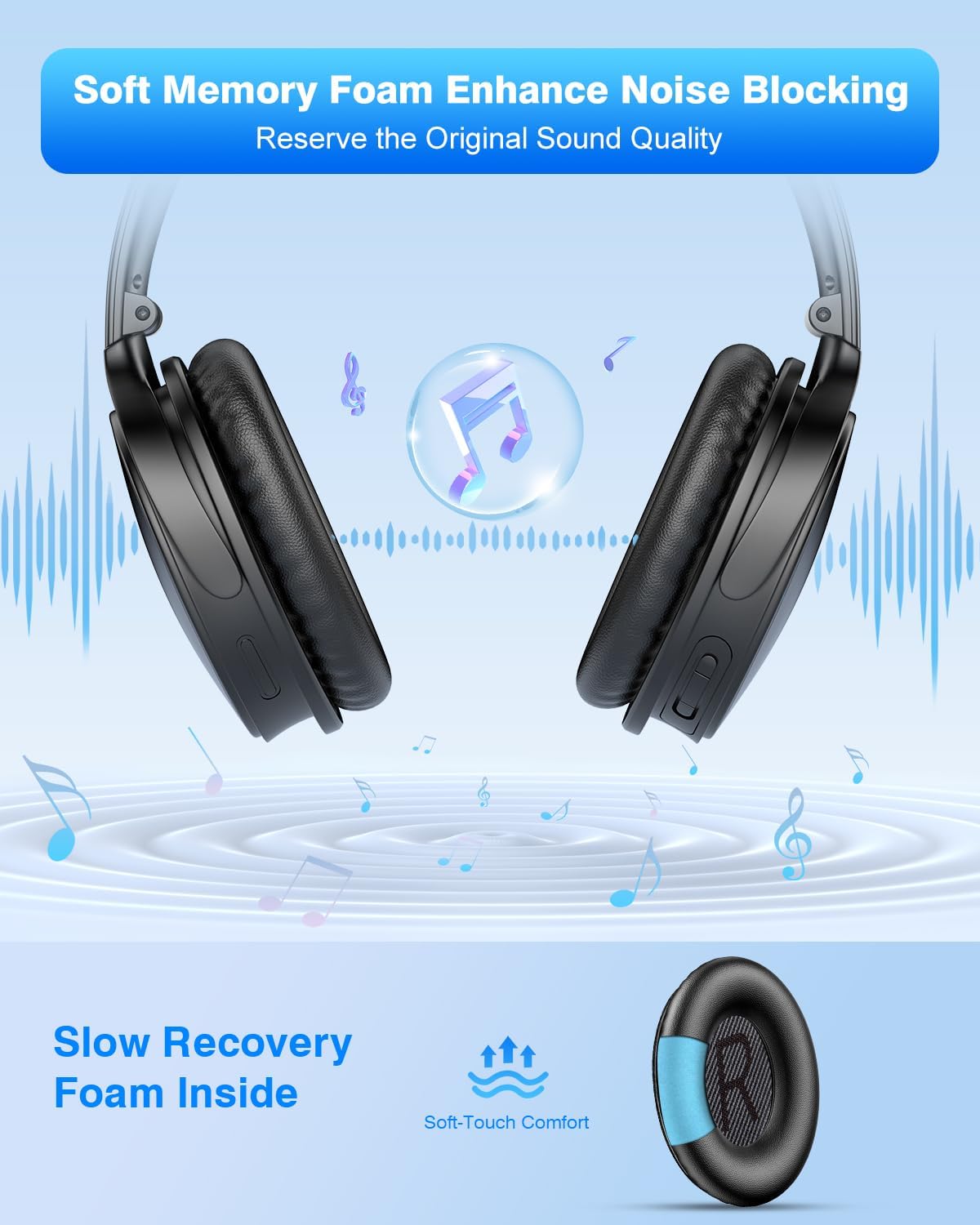 Link Dream Ear Pads for Bose Quiet Comfort 35 Soft Protein Leather Replacement Earpads Ear Cushions Ear Pad for Bose QC 35/25 / 15 QC2 / Ae2 / Ae2i / Ae2W / Sound Link/Sound True (Black)