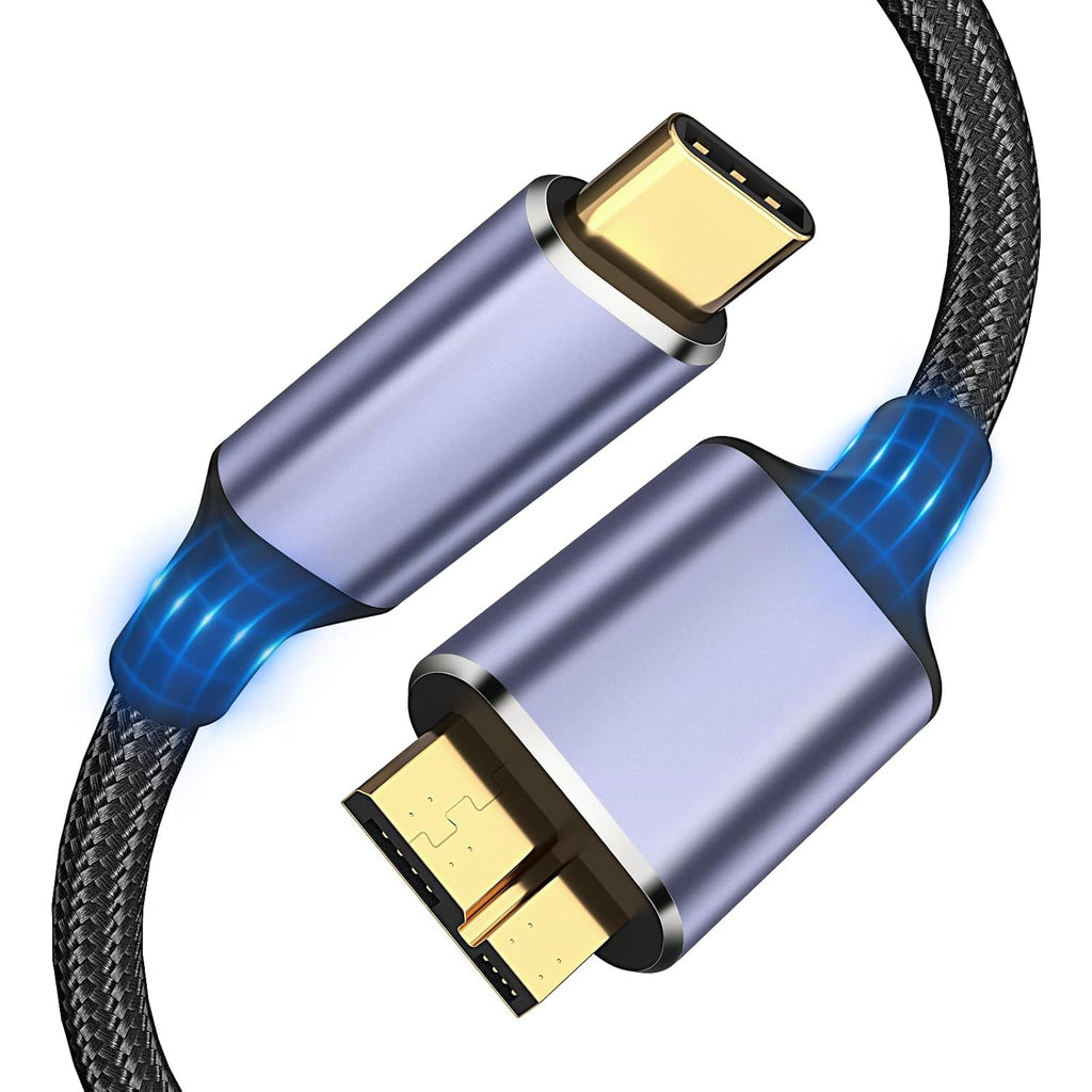 USB 3.1 Micro B to USB C Hard Drive Cables, 3.3FT 10 Gbps USB C to Micro B, External Hard Drive Cable Compatible with MacBook Pro/Air, iPad/Tablet, iPhone, Samsung Galaxy S24, WD Seagate etc