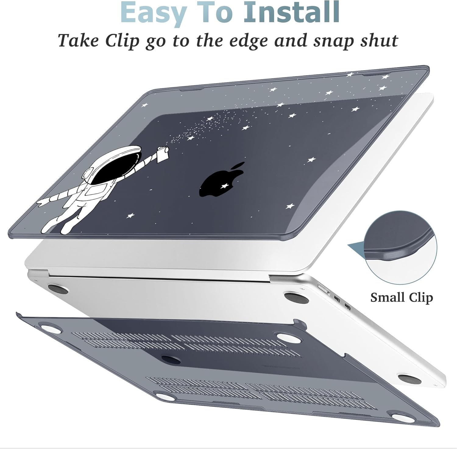 May Chen for MacBook Air 13.6 Inch Case 2025/2024/2023/2022 Release (Model A2681 A3113 A3240, M2 M3 M4 Chip) – Hard Shell Laptop Cover with Keyboard Cover & Screen Protector，Astronaut Space