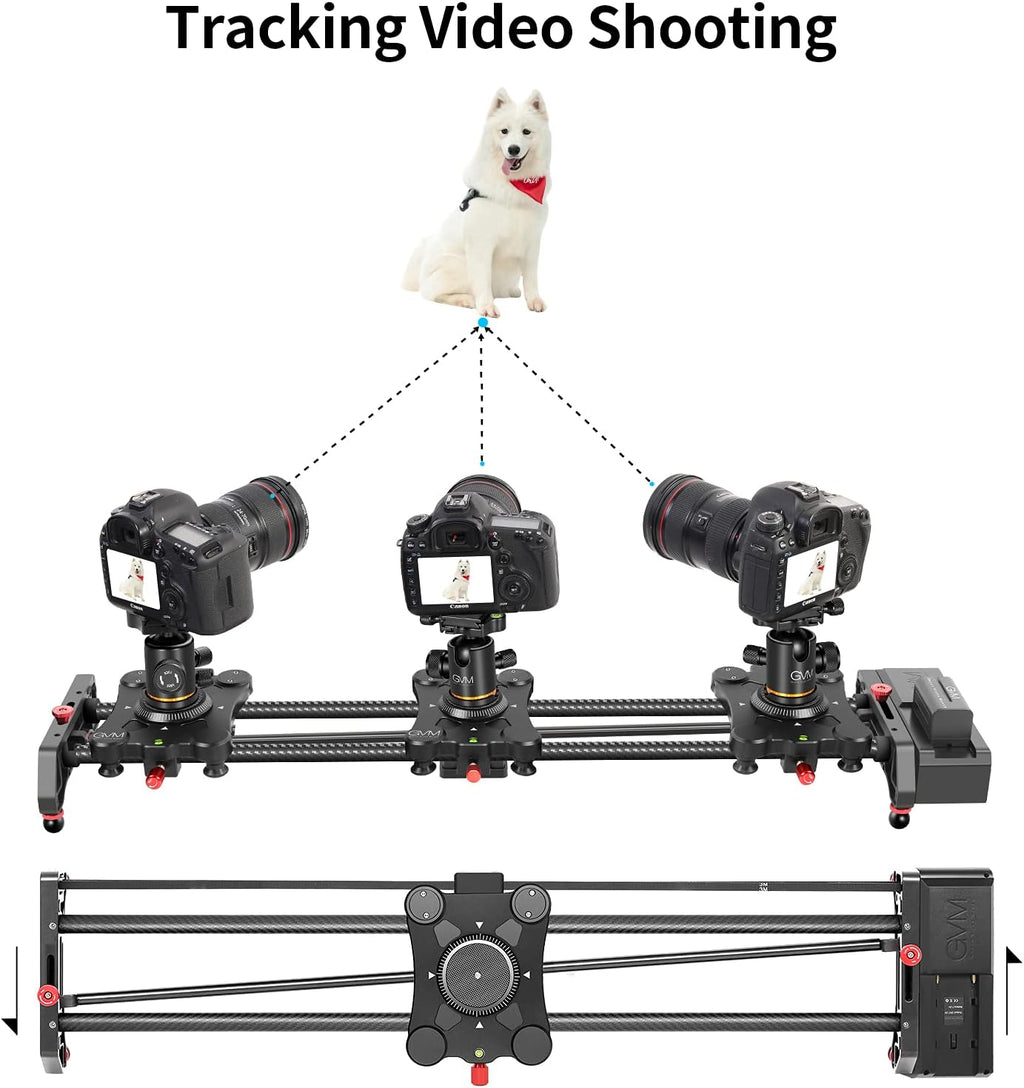 GVM Motorized Camera Slider,31" Wireless Carbon Fiber Dolly Rail Camera Slider with APP Control, Motorized Time Lapse and Video Shot Follow Focus Shot and 120 Degree Panoramic Shooting