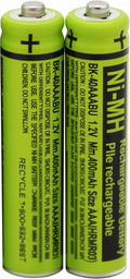 2 BK-40AAABU 1.2V 400mAh Battery Packs for Panasonic BK40AAABU Highpower Corun Cordless Phone