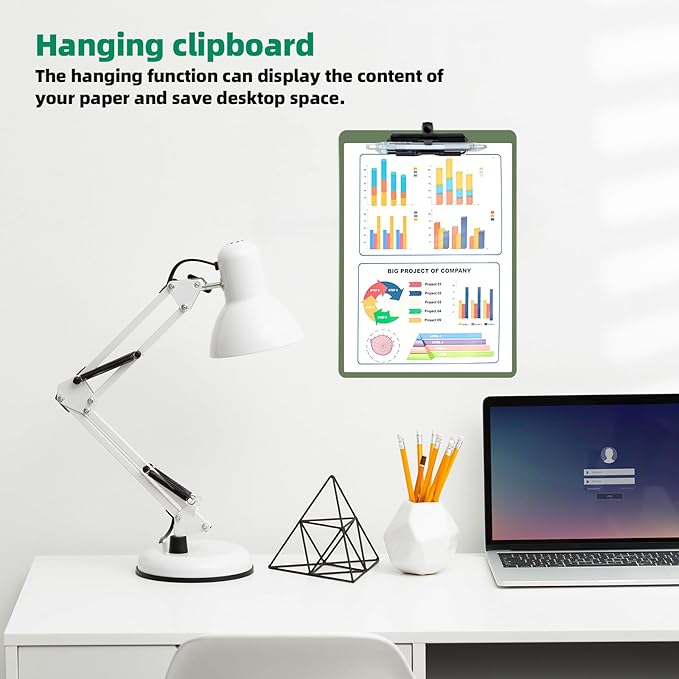 FRETONBA Clipboard with Pen Holder, Plastic Clipboard with Low Profile Metal - Image 6