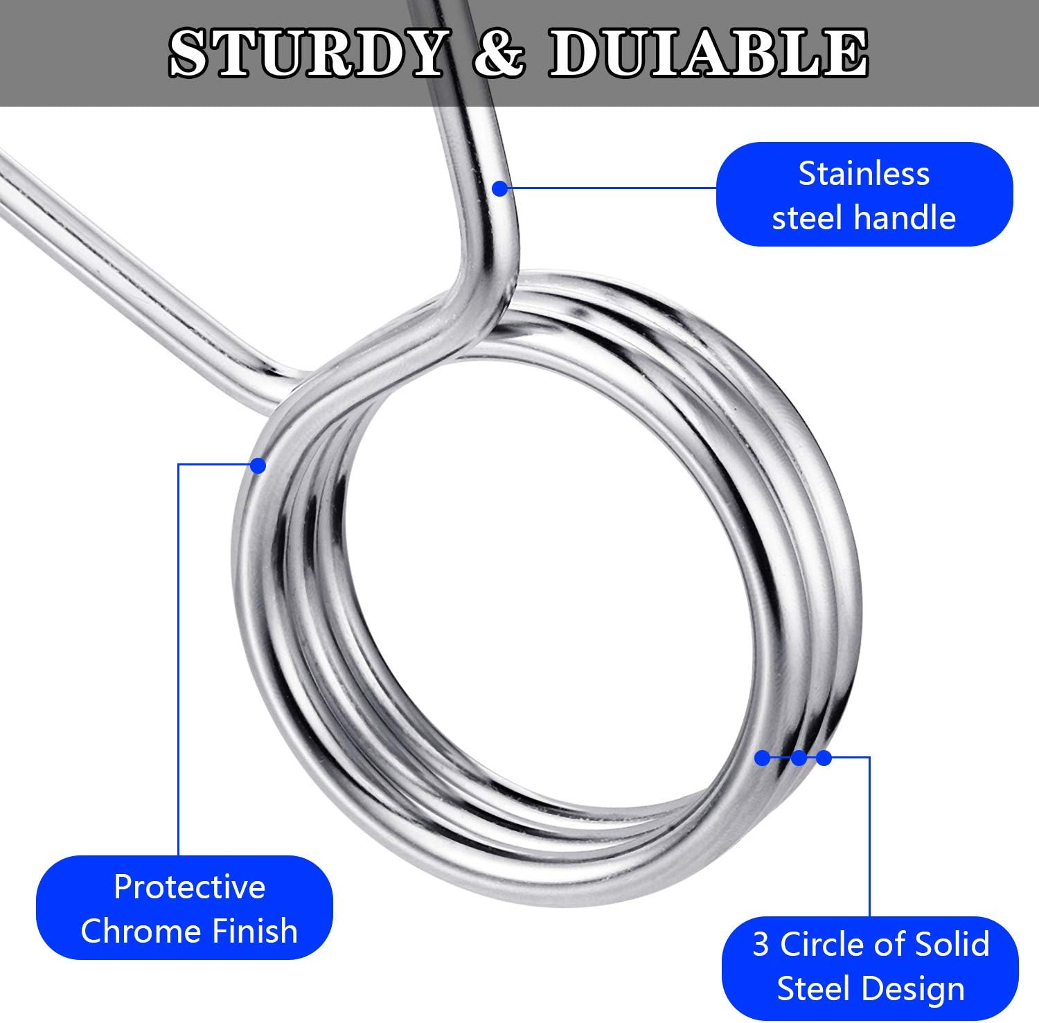 Sumind 4 Pieces 2 Inch Dumbbell Spring Collars Barbell Clamps Locking Collars Clips for Weightlifting Exercise Fitness Training Supplies (Silver)