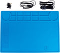 Kaisiking Anti-Static Mat Kit for Electronic - Anti Static Wrist Strap, Grounding Wire,Grounding Plug, ESD Pad 15.7'' x 11'' Heat Resistant Soldering Mat for Electronics Computer Repair
