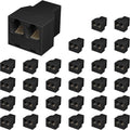 Uvital RJ12 6P6C 3 Female Telephone Line Splitters, Phone Jack Splitter, Telephone Landline Cable Connector and Separator(Black, 30 Pack)