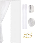 Magnetic Screen Door - Self Sealing, Heavy Duty, Hands Free Mesh Partition Keeps Bugs Out Let Breeze in- Pet and Kid Friendly - Keep Open Feature (White, Fit Door Size 36 x 96 Inch)