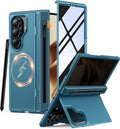 JUESHITUO for Samsung Z Fold 7 Case with MagSafe Compatibility, Privacy Tempered Glass & Hinge Protection, Shockproof Cover for Galaxy Z Fold 7, Includes S Pen Holder(No S Pen) & Kickstand, Blue