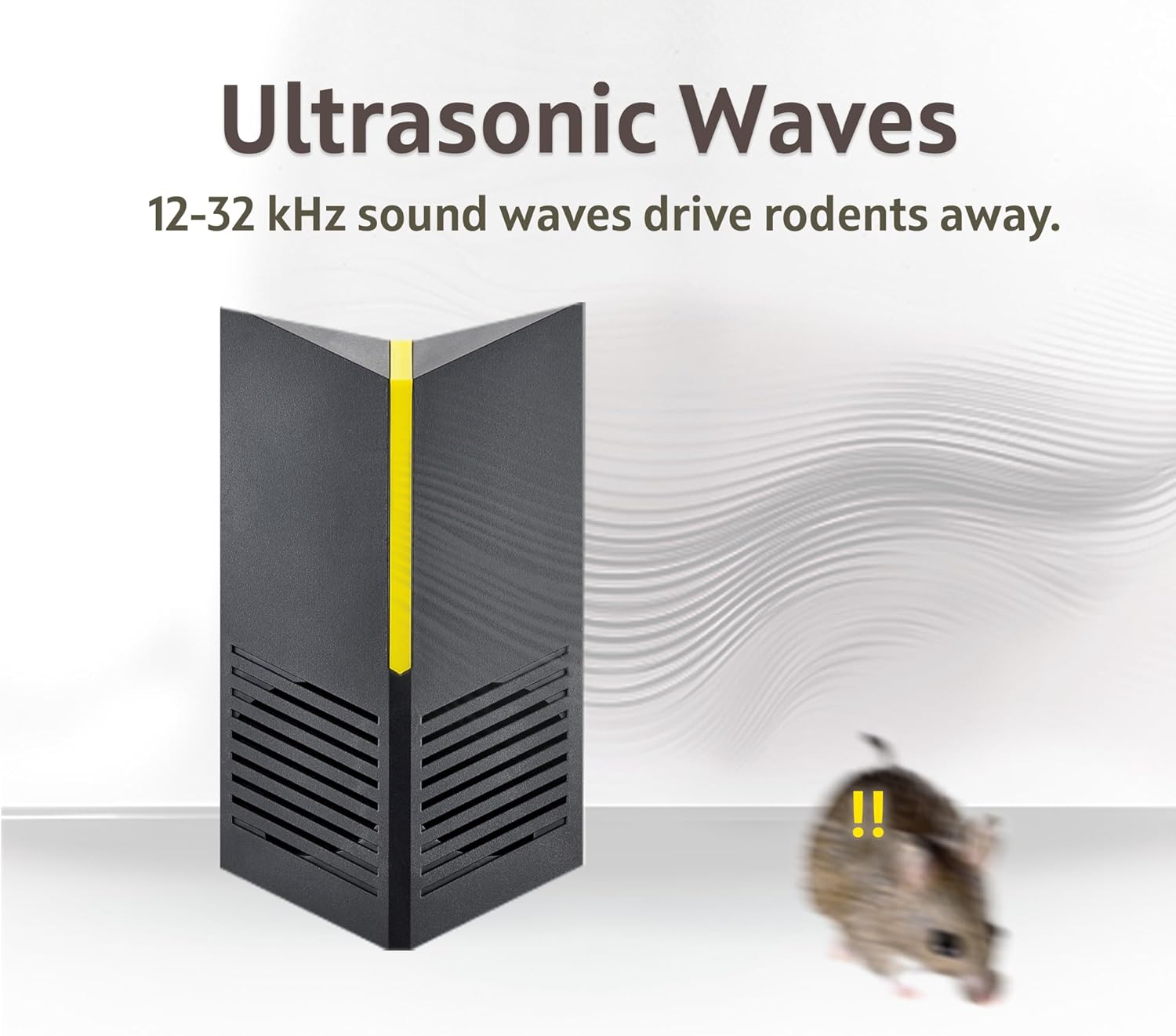 Ultrasonic Indoor Plug-in Bluetooth Rodent Repeller, Indoor Rodent Repellent for Home, Kitchen, Office, Storage, Restaurant, Rat, Mouse Traps, Mice, repelente ultrasónico de roedores, ratón, rata