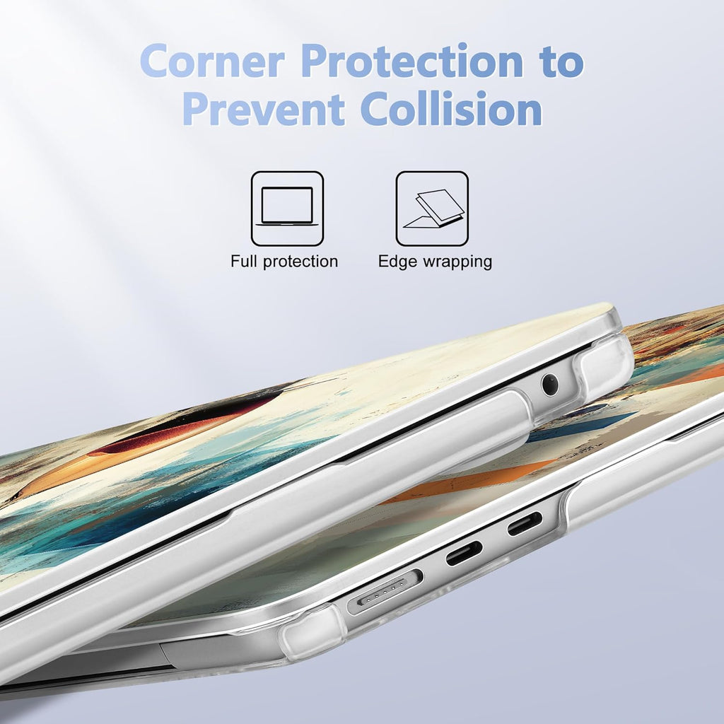 Case for MacBook Air 15 Inch 2025 2024 2023 Release M4 A3241 M3 A3114 M2 A2941, Hard Shell with Screen Protector & Keyboard Cover, Compatible with Touch ID, Brain & Hourglass