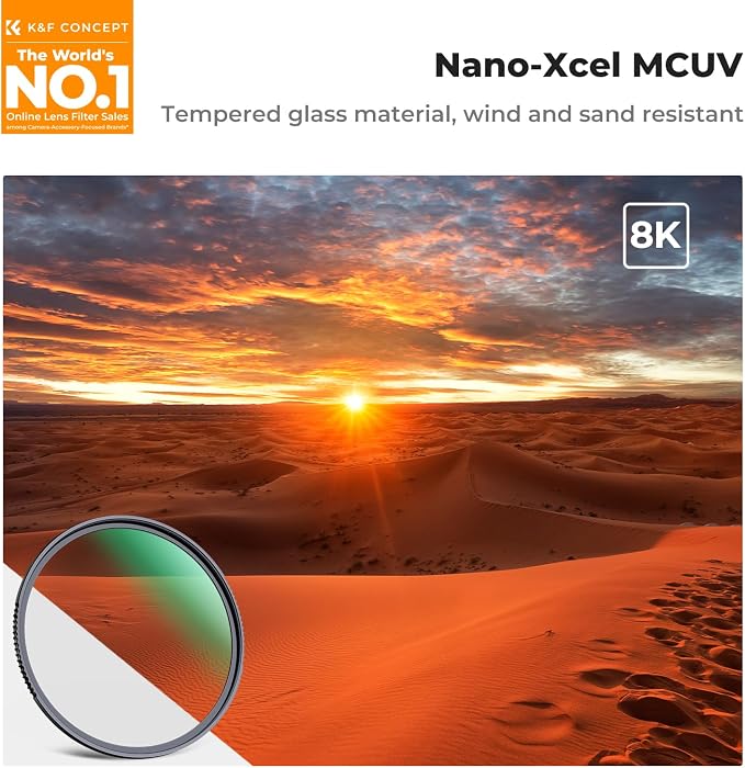 K&F CONCEPT 52mm MC UV Protection Filter Shockproof Tempered Optical Glass - Image 2