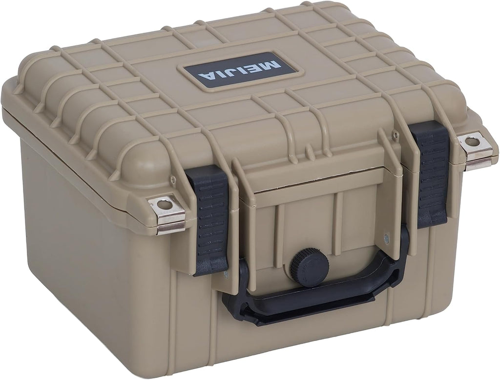 MEIJIA Portable All Weather IP67 Waterproof Camera Case,hard case with Customizable Fit Foam,Fit Use of Drones,Camera,Equipments,10.62 x9.68x6.87inches(Desert Tan)