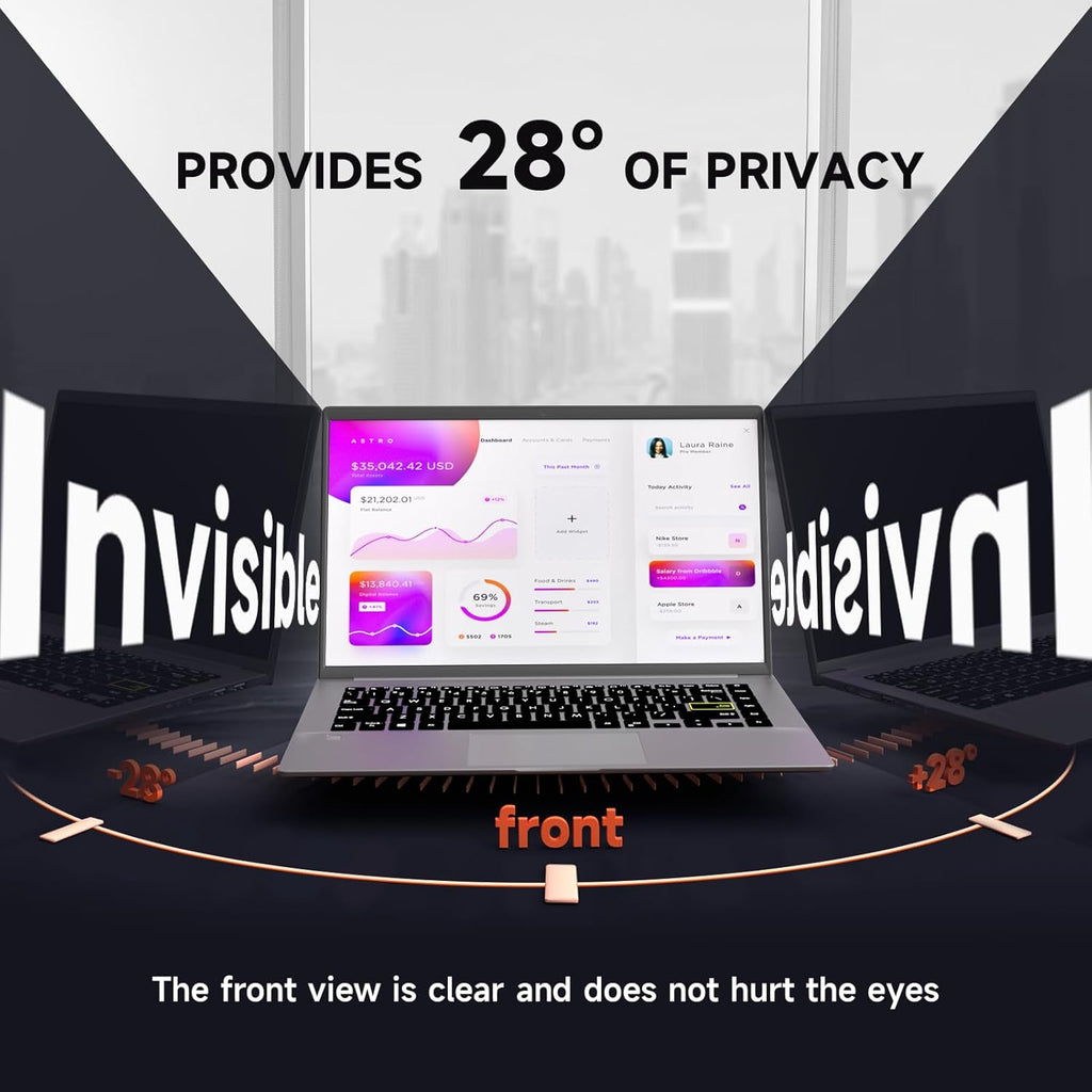 Mamol [2 Pack] 14 Inch Laptop Privacy Screen for Lenovo/HP Envy/Dell/Acer/Asus/Thinkpad, 16:9 Aspect Removable Anti Glare Blue Light Privacy Screen Filter, Laptop Security Shield 14 In