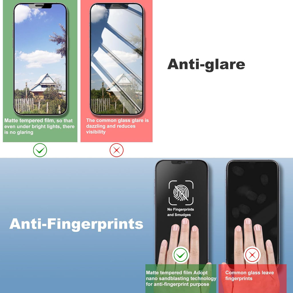 2 Pack Matte Screen Protector for iPhone 11 Pro Max and iPhon XS MAX 6.5-Inch Auto Dust Removal, No Bubbles, Tempered Glass Film, Easy Installation
