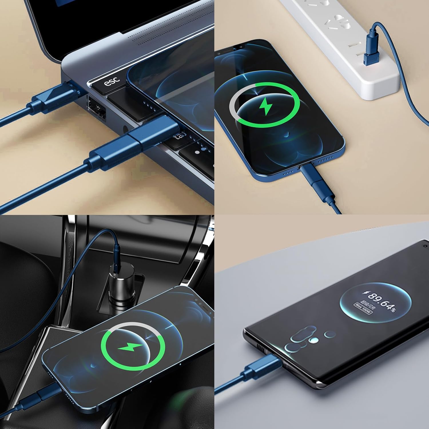 USB C to USB Adapter, USB-C Adapter Kit Contains Multiple OTG Adapters for Type C Male, USB A to C Male Cable, Micro USB to Type C, Equipped with SIM Extractor and Phone Stand