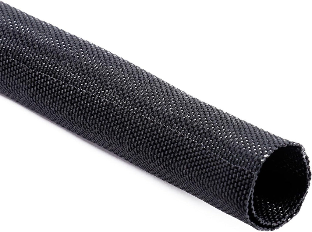 Black Braided Cable Management Sleeves Wire Loom Tubing Cord Protector Self-Wrapping (1/2"-20Feet)