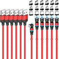 Magnetic Charging Cable (6-Pack,1.6+3.3+3.3+6.6+6.6+10ft) 540° Rotation 3A Fast Charging Data Sync 3 in 1 Magnetic Phone Charger Cable with LED Light Compatible with Micro USB Type C Phone Device