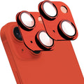 2 Pack Camera Lens Protector for iPhone 14 / iPhone 14 Plus,[Not Easy to Breakn ] AR Tempered Glass Strong Adsorption Metal Camera Cover Screen-red
