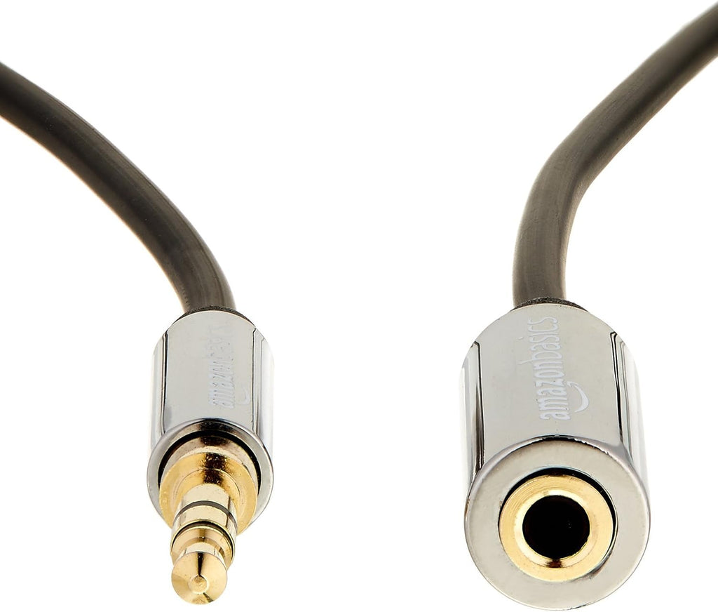 Amazon Basics 3.5mm Aux Jack Audio Extension Cable, Male to Female, Adapter for Headphone or Smartphone, 25 Foot, Black
