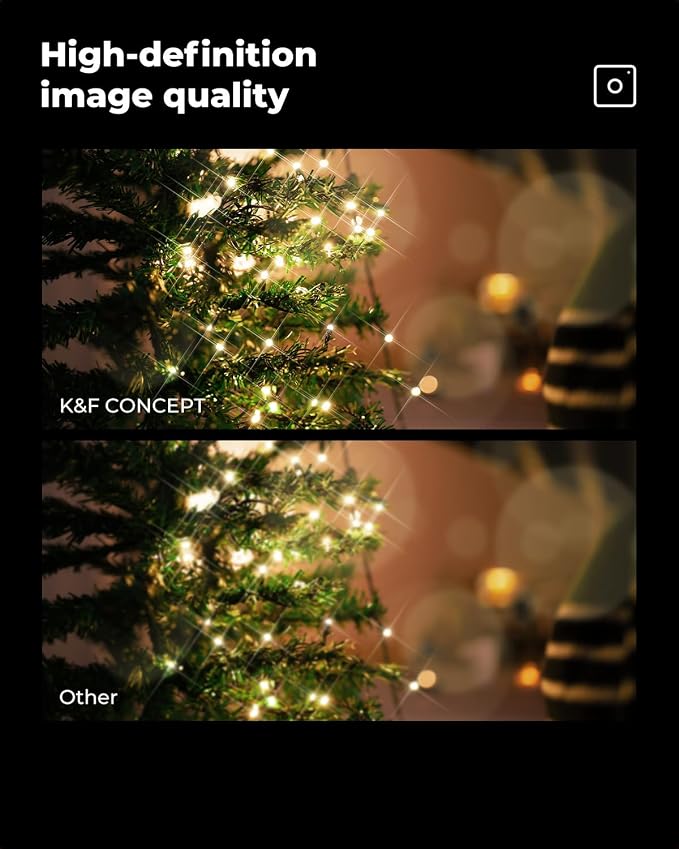 K&F CONCEPT 55mm Variable Short Line Star Lens Filter, Cross Screen Starburst - Image 6