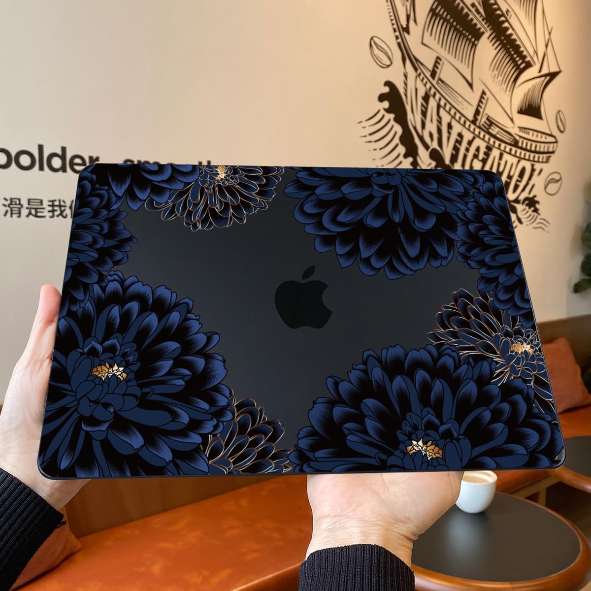 Teryeefi for MacBook Air 13 inch Case Release 2018 2019 2020, Fits Model A2337 M1 Chip, Design Pattern Slim Cover+Keyboard Cover Compatible with 13.3 inch MacBook Air M1 Touch ID, Chrysanthemums
